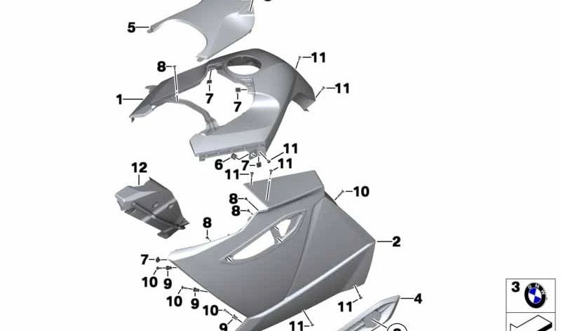 Soporte de matrícula lateral izquierdo OEM 46637713069 para BMW Motorrad F650GS, F700GS, F750GS, F800GS, F850GS, R1200GS, R1250GS, S1000XR. Original BMW Motorrad.