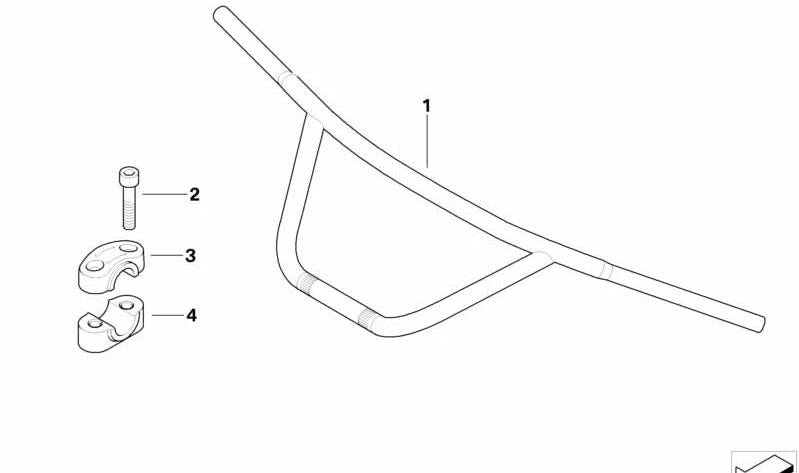 Manubrio largo OEM 32712335431 per moto BMW R 850 C, R 1200 C, R 1200 C Independent. BMW Motorrad originale.