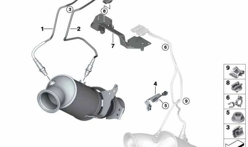 Soporte cable sonda lambda OEM 11785A27AC9 para BMW G12 M760Li xDrive (2019-2022). Pieza original BMW.