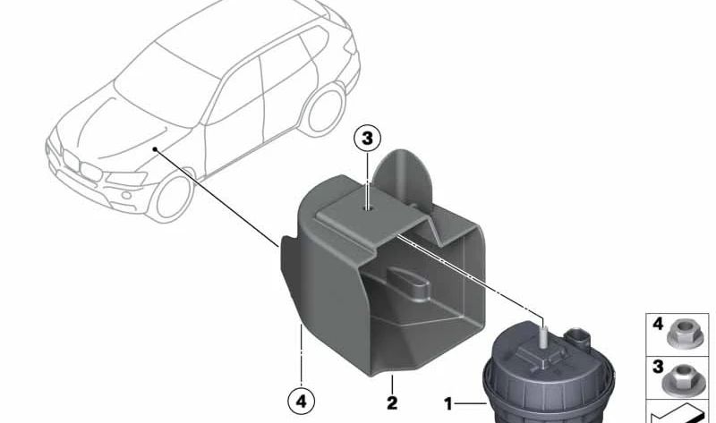 Soporte para sirena de emergencia OEM 65759211292 para BMW F25, F26 (X3, X4). Pieza original BMW.
