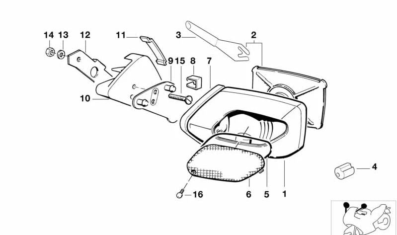 Clip de fijación OEM 46631455047 para BMW Motorrad K100, K1, K1100LT, K1100RS, K75, K75C, K75RT, K75S, R100R, R100RS, R100RT, R80, R80RT. Original BMW Motorrad.