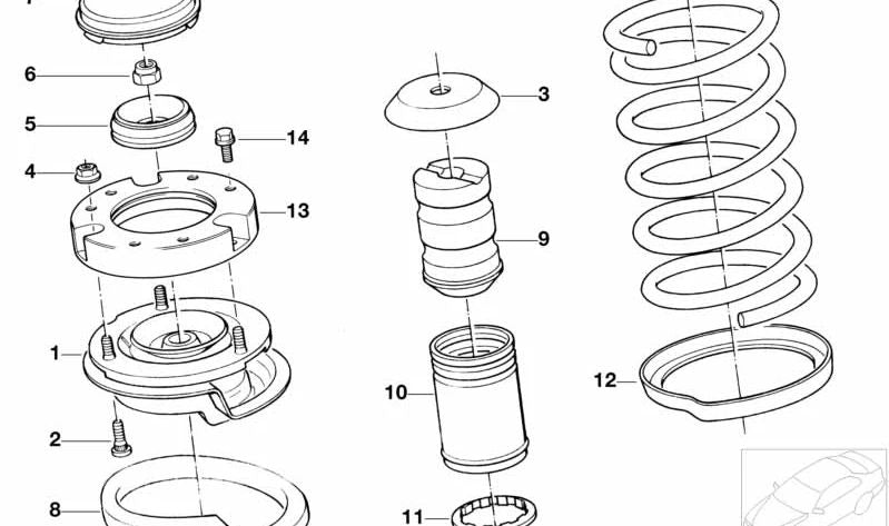 Tornillo hexagonal M8x20 OEM 07119904143 para BMW E36, E34, E39, E38. Pieza original BMW. Ideal para soportes de suspensión, entre otros usos.