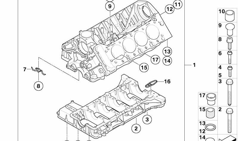 ISA M8X40 OEM -Schraube 07129905793 für BMW E90, E92, E93, E60, E61, E63, E64. Original BMW. Ideal für motorische Blockfixierungen und andere Komponenten.