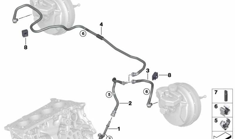 Tubo de vácuo para BMW Z4 G29 (OEM 11665A09C63). BMW original.