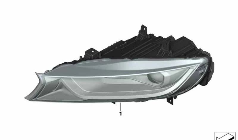 Faro delantero derecho LED OEM 63117387446 para BMW I12, I12N, I15. Original BMW.