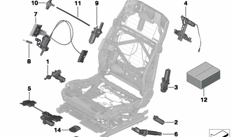Ajuste do lado do motor elétrico OEM 52107242074 para BMW F01, F02, F04 (7ER). Compatível com as versões 730d, 730i, 740d, 740i, 750i (incl. XDrive). BMW original.