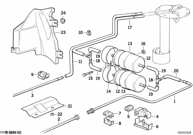 Proteção direita para pedras para BMW 5 E34 Series (OEM 16121181954). BMW original