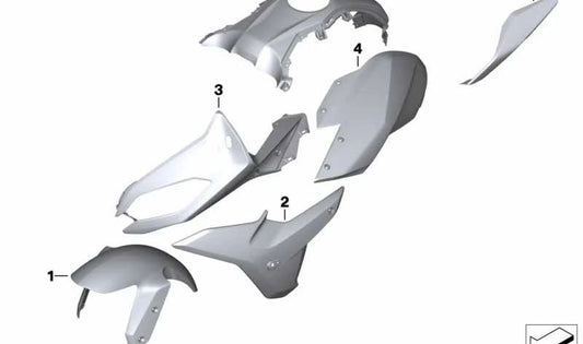 Cubierta de rueda delantera Lightwhite Uni OEM 46618396873 para motos BMW R1200RS, R1250RS. Original BMW Motorrad.