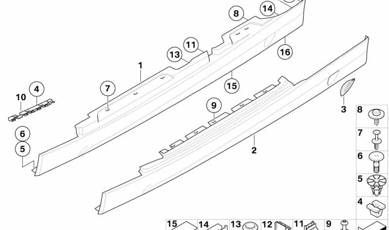 Clip de fijación OEM 51777122914 para BMW E87 (116d, 116i) con motores N47, N45T y N43. Compatible con versiones manuales y automáticas. Original BMW.
