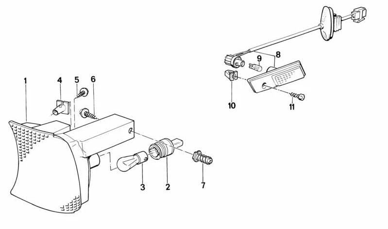 Portalámparas para BMW E36, E34 (OEM 63131384100). Original BMW