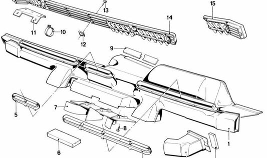 Central Cover OEM 51451843757 für BMW E24. Original BMW Stück.
