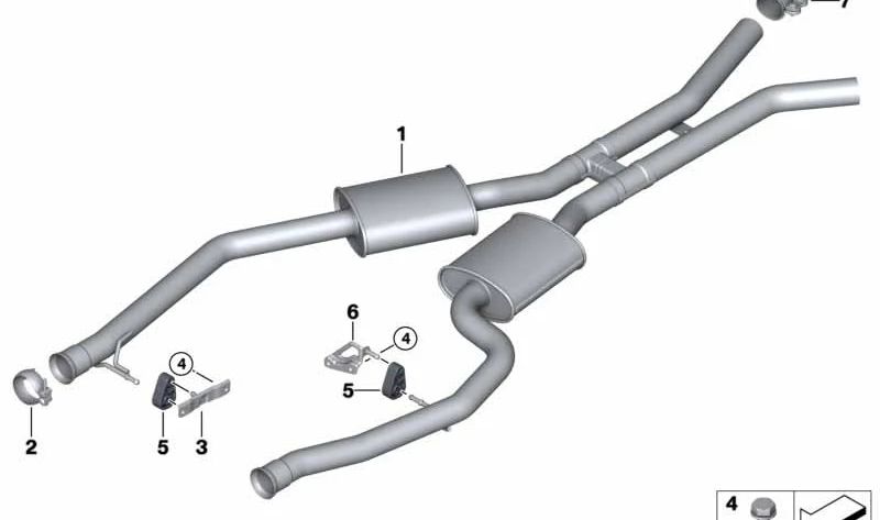 Abrazadera de escape OEM 18207548740 para BMW E70, E71, E72. Original BMW.