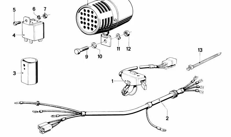 Interruptor adicional OEM 61311243265 para BMW Motorrad R100, R100/7, R100 RS {R247}. Compatible con modelos fabricados entre 1976 y 1984. Original BMW.