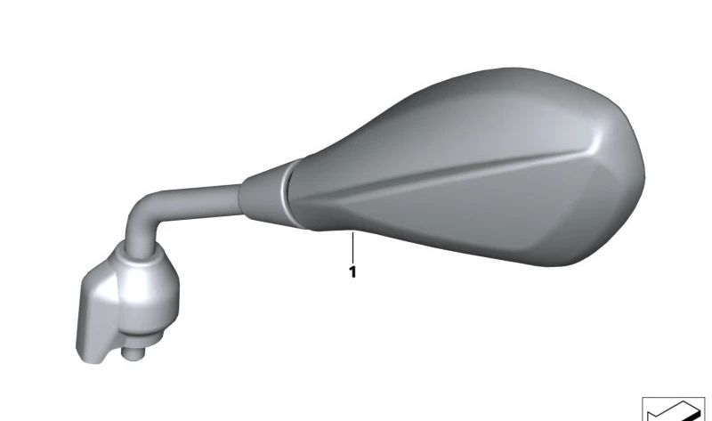 Espejo retrovisor derecho OEM 51167922106 para BMW Motorrad R 1300 GS (RKA1) y R 1300 GS Adventure (RKA2). Compatible desde 2023. Recambio original BMW Motorrad.