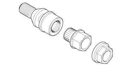 Juego de tornillos antirrobo de rueda OEM 36136773191 para BMW X5 E53 (todos los modelos: 3.0d, 3.0i, cambio manual y automático). Incluye adaptador especial y tarjeta de código. Original BMW.