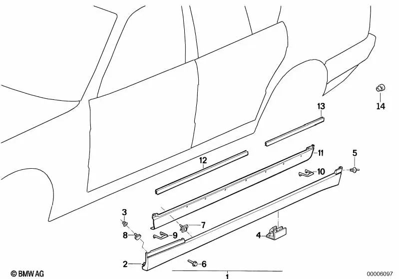 Junta derecha para BMW E34 (OEM 51712231620). Original BMW