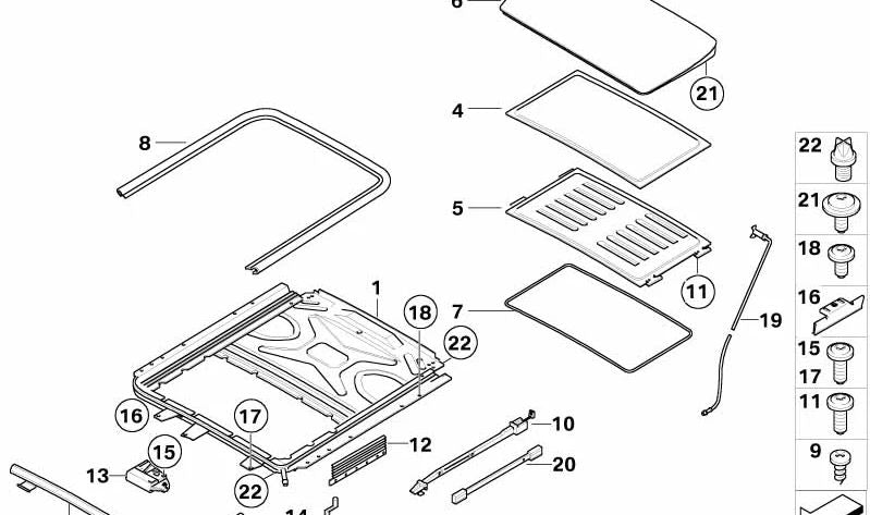 Wind deflector for BMW 7 Series E65, E66 (OEM 54137028563). Original BMW.