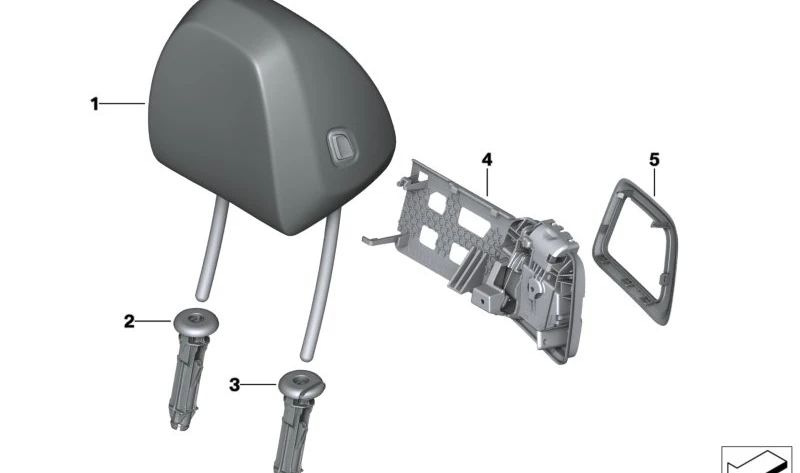 Guia de encosto de cabeça OEM 52109851637 para BMW (modelos compatíveis: G23) BMW originais.