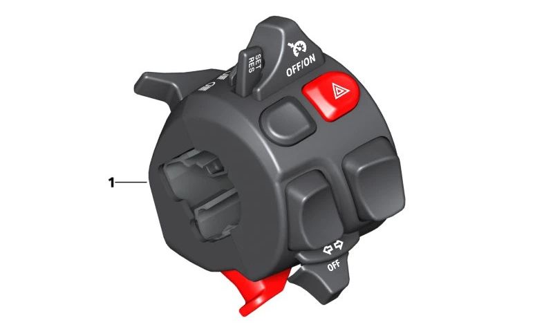 Interruptor combinado izquierdo OEM 61319829387 para BMW Motorrad K 1600 GT, K 1600 GTL, K 1600 Bagger, R 1250 RT. Original BMW Motorrad.