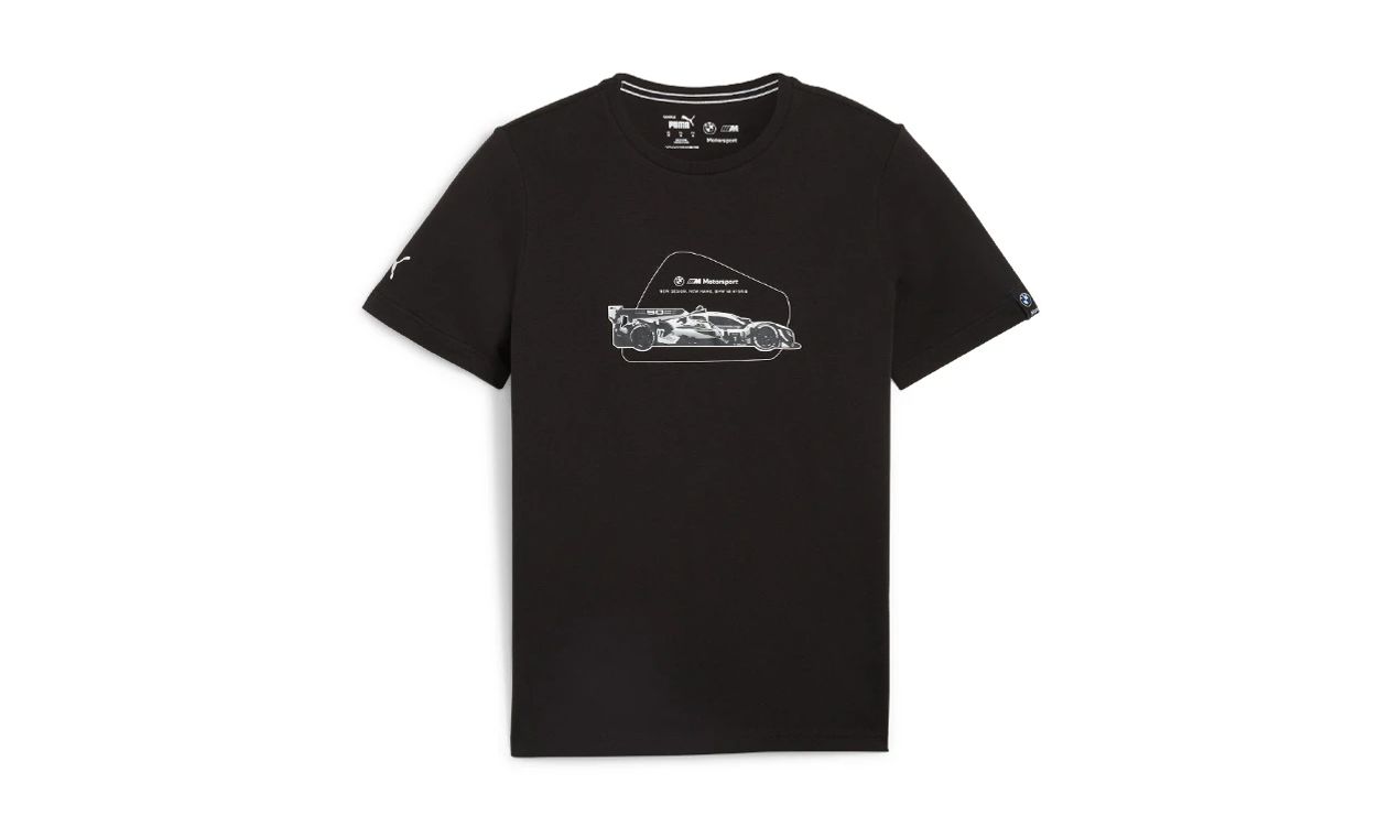 Camiseta gráfica MMS ESS negra talla XXL OEM 62416501XXL para BMW Motorsport. Original PUMA.