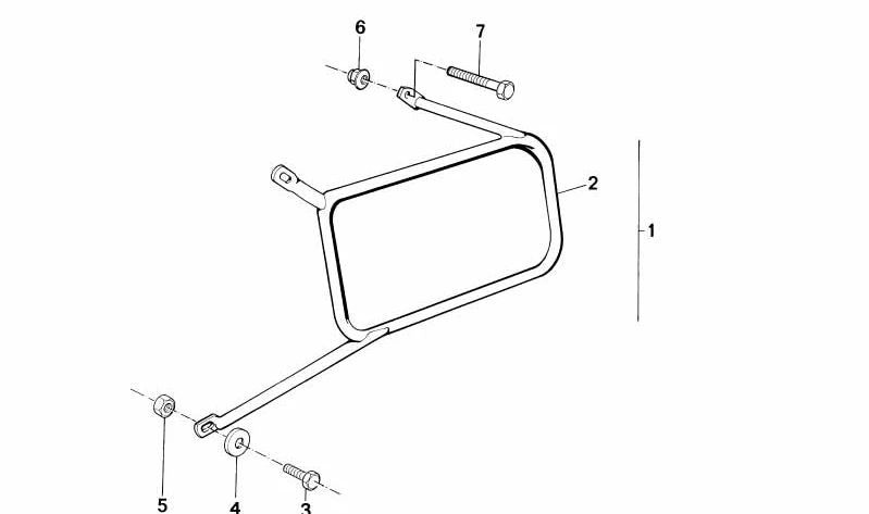 Soporte derecho para maleta OEM 46542300484 para BMW R1200RT (K26), R900RT (K27), R1200RT LC (K52), R1250RT. Original BMW.