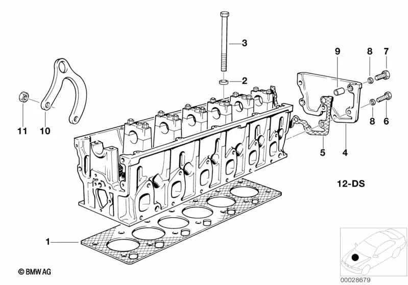 Junta de culata exento asbesto OEM 11121741024 para BMW Serie 7 E38, Serie 8 E31 con motor M73 y M73N. Original BMW.