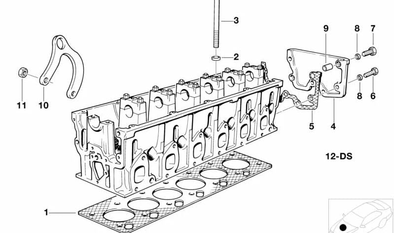 Junta de culata sin amianto OEM 11121741025 para BMW E38 (750i, 750iL) y E31 (850Ci). Original BMW.