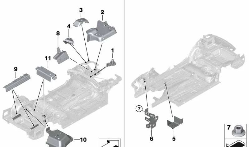 Soporte barra de refuerzo torreta trasera izquierda OEM 41007346817 para BMW F23, F87, F30, F33, F83. Original BMW.