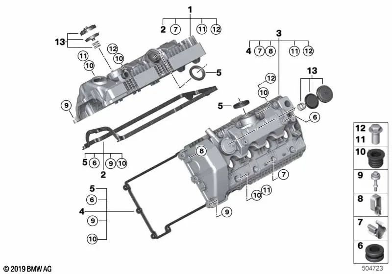 Kabelversorgung für BMW 5 E60 -Serie, E60N, E61, E61N, Serie 6 E63, E63N, E64, E64N, Serie 7 E65, E66, X5 E53, E70 (OEM 12527510935). Original BMW.