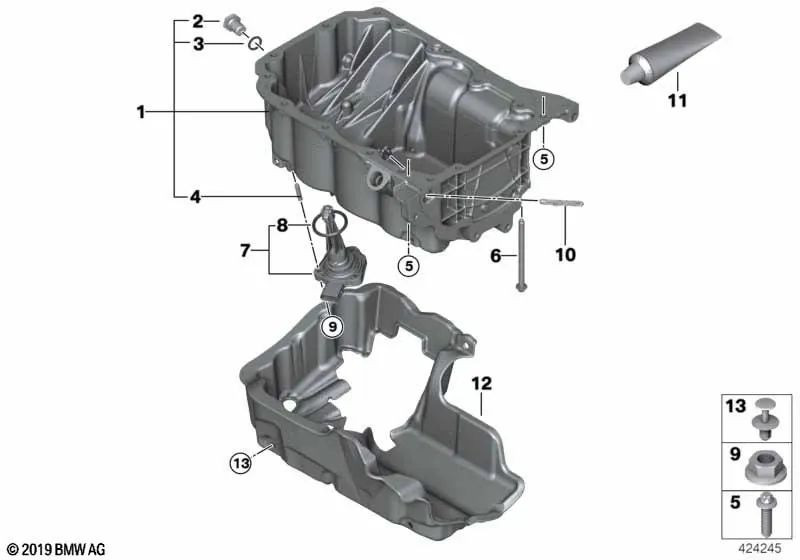 Carter d'huile OEM 11138611689 pour BMW F45, F46, X1 F48, X2 F39 et MINI F56, F55, Clubman F54, Cabrio F57, Countryman F60... et plus encore. BMW et MINI d'origine.