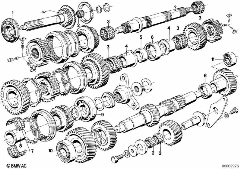 Rodamiento para BMW E30, E12, E28, E24, E23 (OEM 23121209338). Original BMW