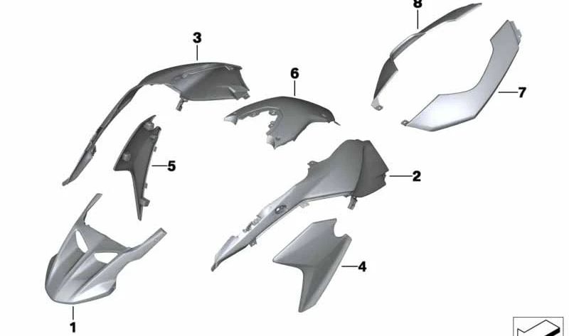 Central Cover OEM 46638556004 für BMW Motorrad F 700 GS (FK70) und F 800 GS (FK72). Renn-metalisierte blaue Farbe. Originaler BMW Motorrad.