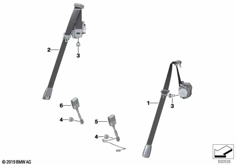 Front Right Seat Belt OEM 72118076548 for BMW Z4 G29. Genuine BMW.