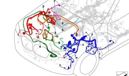 OEM 6115A34196 Cavo di riparazione della porta anteriore sinistra per BMW X3 G01 {M40D, XDRive20D, SDRive18d} (modelli 2017-2021). BMW originale.