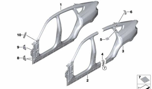 Side support of the windshield frame (A-Säul) OEM 41009465798 for BMW X6 {G06, G06N, F96, F96N}. Original BMW.