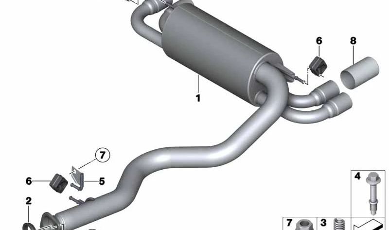 Helical Suspension Pier OEM 18307790610 for BMW E81, E82, E87, E88, E90, E91, E92, E93, E84 and Mini R50. Original BMW and Mini.