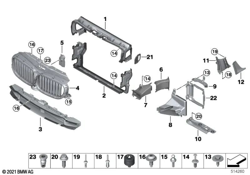Gate d'aria superiore per BMW G32 (OEM 51137497775). BMW originale