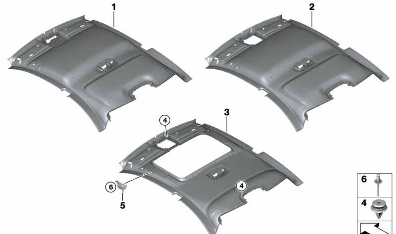Techo interior para BMW con techo solar OEM 51448063148 compatible con F22, F87. Original BMW.