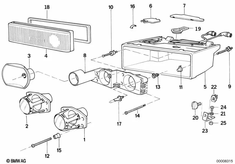 Streuscheibe left for BMW E31 (OEM 63128354531). Genuine BMW