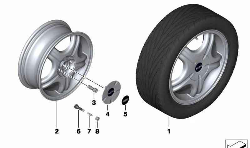 COUVERTURE CUBE 162 mm OEM 36136755810 pour Mini R50 Cooper, un, un D et Cabrio R52. Mini d'origine.