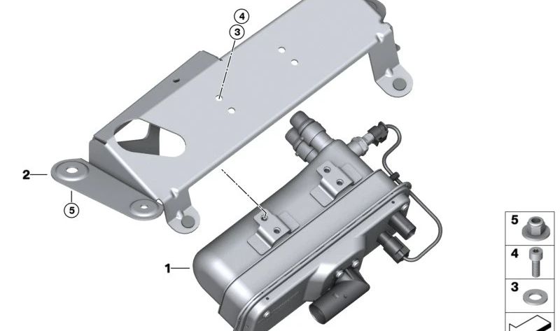 Supporto riscaldatore elettrico OEM 64129322362 per BMW F15. BMW originale.
