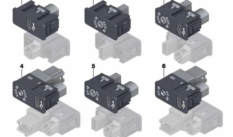 USB et AV-in OEM 84109229242 pour Mini R55, R56, R57, R58, R59, R60, R61. Mini d'origine.