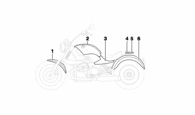 Cubierta lateral izquierda imprimada OEM 46632328325 para BMW Motorrad R850C, R1200C, R1200CL. Compatible con modelos R259 y RK30. Pieza original BMW Motorrad.