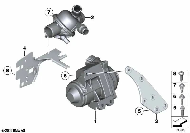 Screw handle for BMW 7 Series F01, F02 (OEM 11517585095). Original BMW