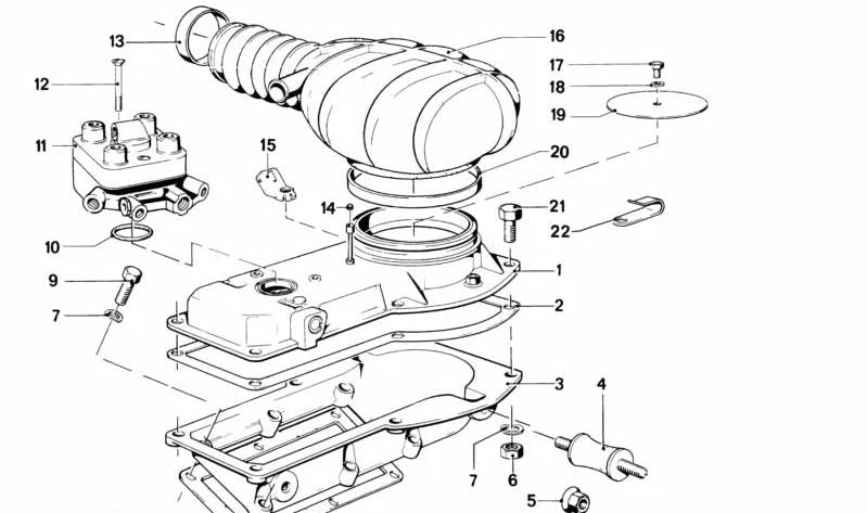 Toma de aire OEM 13511263245 para BMW E21, E12. Original BMW.