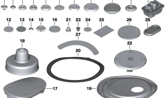 Junta tapa cierre OEM 51717232054 para BMW F20, F21, F22, F23, F30, F31, F32, F33, F34, F36, F45, F55, F56, F57, F80, F82, F83, F87. Original BMW.