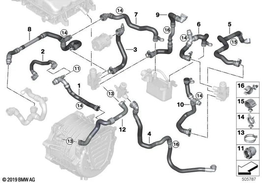 Support de manchon OEM 17127628090 pour BMW F30, F32, X3 G01, X5 G05, MINI F56 BEV... et plus encore. BMW et MINI d'origine.