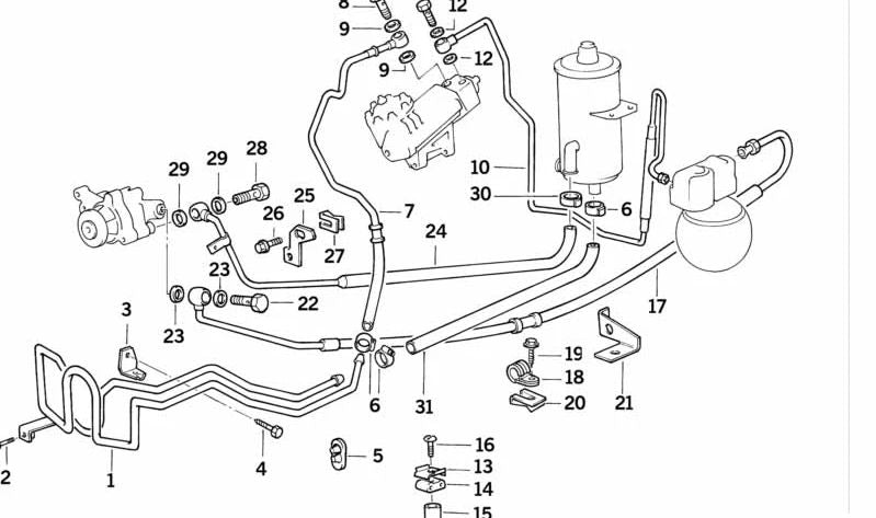 Manguito de goma OEM 32411130712 para BMW E34, E32. Original BMW.