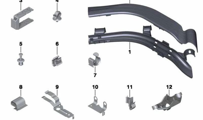 Lower guide for wiring OEM 12527583199 for BMW Z4 E89. Original BMW piece.