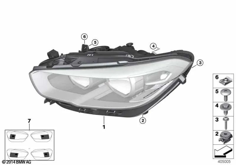 BEACO ALOGO DESTRE PER BMW F20N, F21N (OEM 63117358392). BMW originale